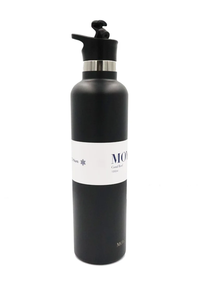 MOYA Moya "Coral Reef" 1L Insulated Sustainable Water Bottle Black Spout Lid