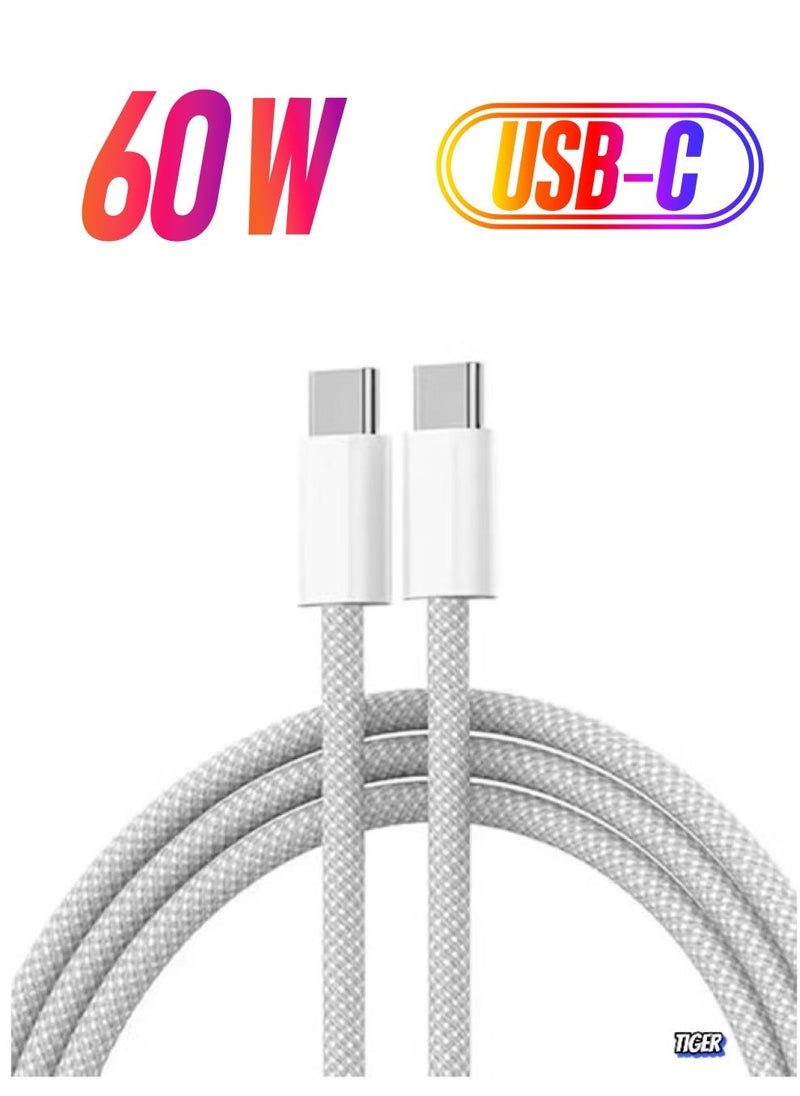 TIGER iPhone 16/15 Charging Cable 2M – 60W USB C to C Fast Charging Cable, High-Speed Charging and Data Transfer for iPhone 15, 16, iPad, MacBook, and More - Image 1