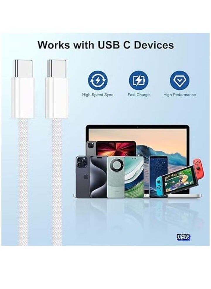 TIGER iPhone 16/15 Charging Cable 2M – 60W USB C to C Fast Charging Cable, High-Speed Charging and Data Transfer for iPhone 15, 16, iPad, MacBook, and More - Image 2