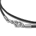 Loralyn Designs Black Leather Necklace 2mm with Stainless Steel Clasps 30 Inch - Image 2
