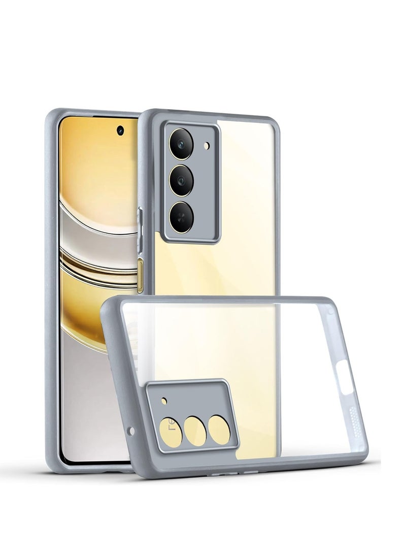 Compatible with Vivo V30 Lite Case Transparent, Military-Grade Shockproof Anti-Yellowing, Slim Protective Phone Case Full Bumper Cover With Camera Protective (Gray) - Image 1