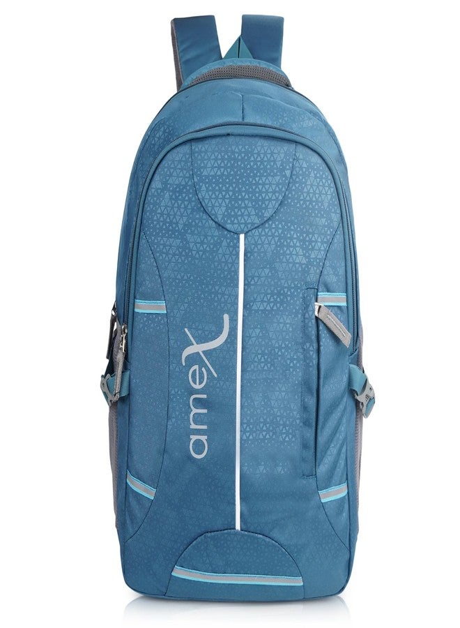 AMEX Elegant and Durable Laptop Backpack | Secure Padded Section for 15.6” Laptop | Organized Interior with Multiple Pockets | Ergonomic Adjustable Straps for Comfort (Sky Blue) - Image 1
