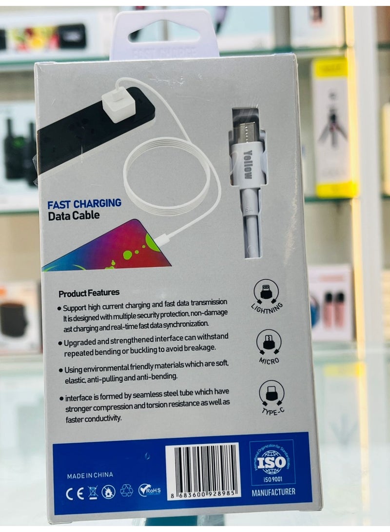 Yellow BO-Y106 USB to Type-C Cable - Image 2