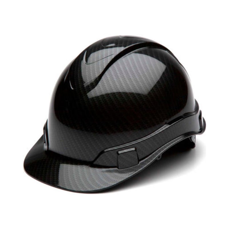 PYRAMEX Ridgeline Pyramex Cap Style Hard Hat, 4-Point Ratchet Suspension, Shiny Black Graphite Pattern - Image 2