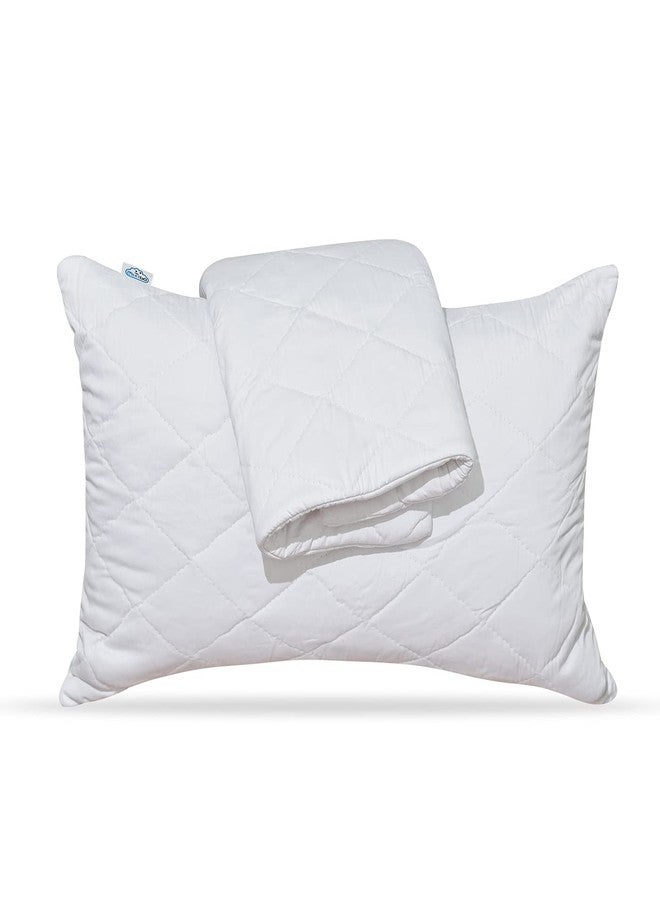 NEXTGO Pillow Protector Waterproof Cotton Quilted Pillows Protectors with Zipper 4 Pic Cotton Cover - Image 2