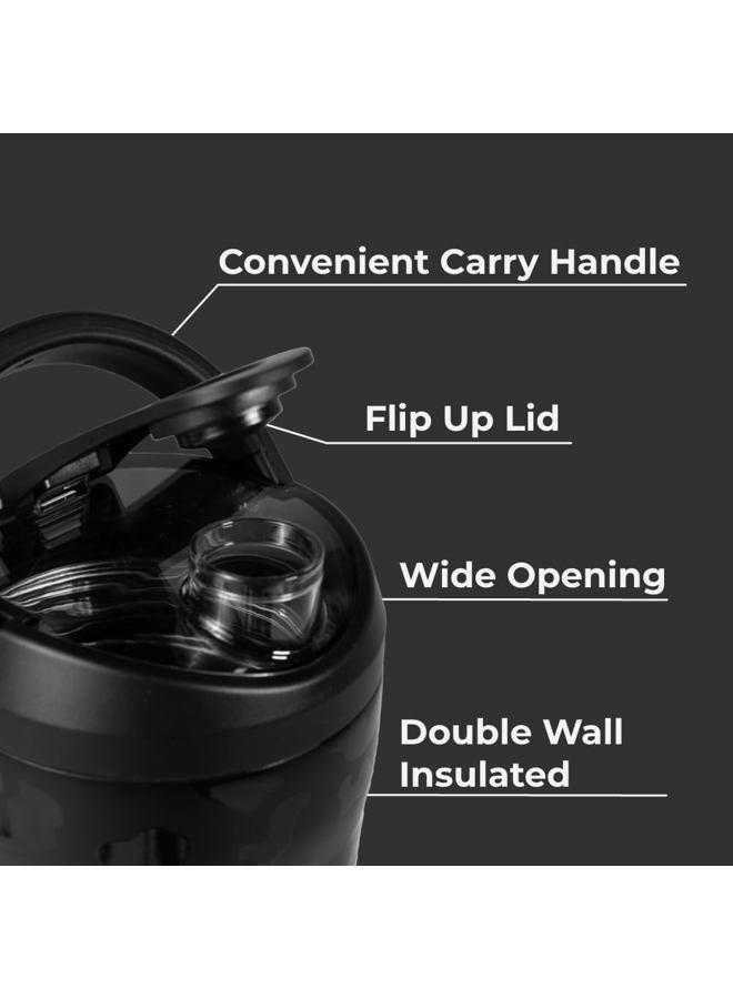 HydroJug 24 oz New Stainless Steel Shaker – Insulated, Leakproof, BPA-Free with Silent Mixing Grate – No Clumps, No Noise – Premium Shaker for Fitness, Sports & Everyday Use, Black Leopard - Image 3