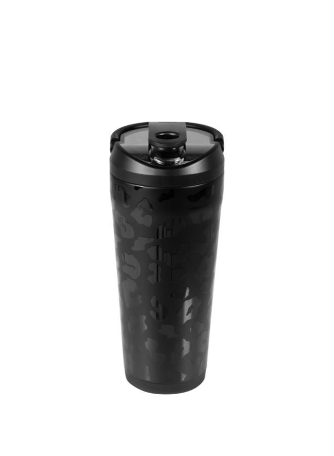 HydroJug 24 oz New Stainless Steel Shaker – Insulated, Leakproof, BPA-Free with Silent Mixing Grate – No Clumps, No Noise – Premium Shaker for Fitness, Sports & Everyday Use, Black Leopard - Image 2