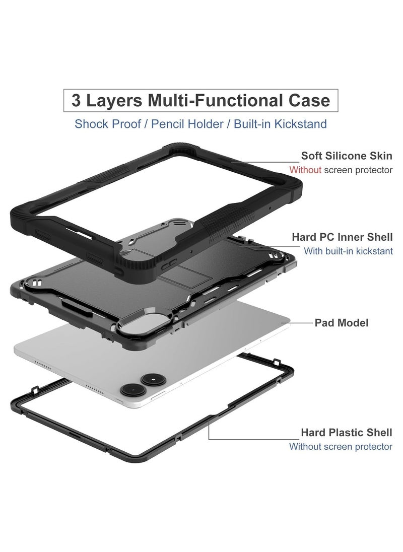 General - Case Compatible with Xiaomi POCO Pad 12.1" 2024 Case, Rugged Shockproof Protective Case, Built-in Stand, earthquake and fall resistant, case for Xiaomi Poco Pad 12.1'' - Image 1