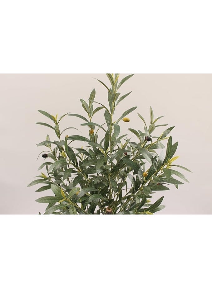 MARCOLO Artificial Olive Tree in Pot 120cm, Faux Indoor Plant with Realistic Green Leaves and Olives, Home Decor - Image 3