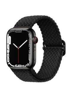 Sthxyfaith Solo Loop Nylon Band for Apple Watch, Soft Stretchable Replacement Wristband, Woven Elastic Strap Wristbands for IWatch Series 8/7/6/SE/5/4, 42MM/44MM/45MM/49MM L(Black)  - Image 1