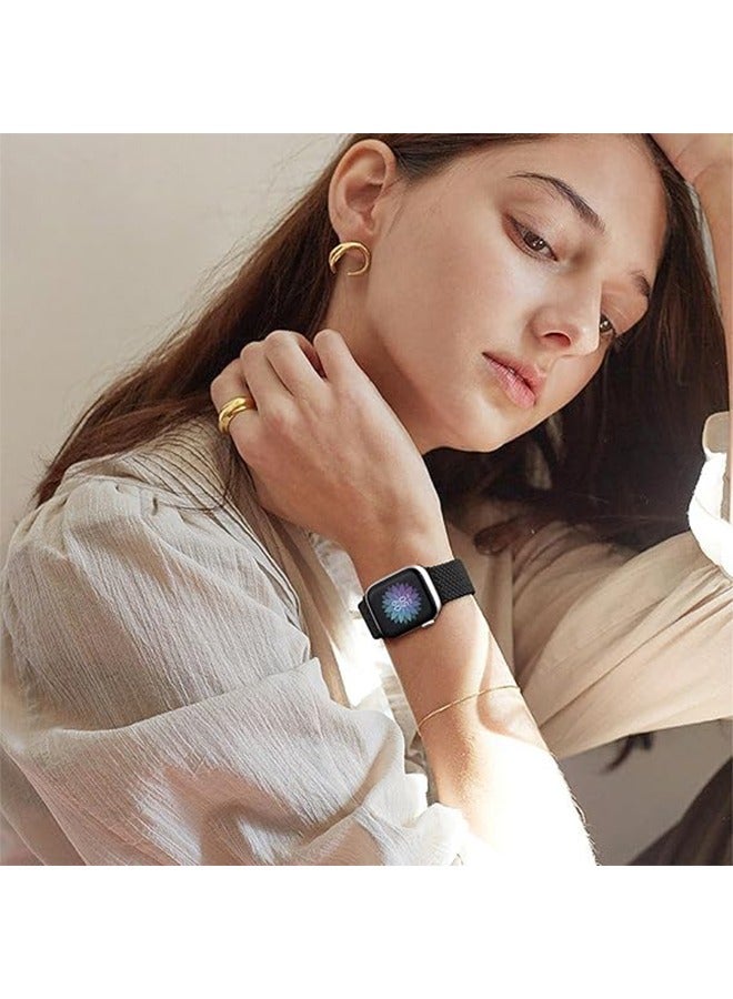 Sthxyfaith Solo Loop Nylon Band for Apple Watch, Soft Stretchable Replacement Wristband, Woven Elastic Strap Wristbands for IWatch Series 8/7/6/SE/5/4, 42MM/44MM/45MM/49MM L(Black) - Image 4