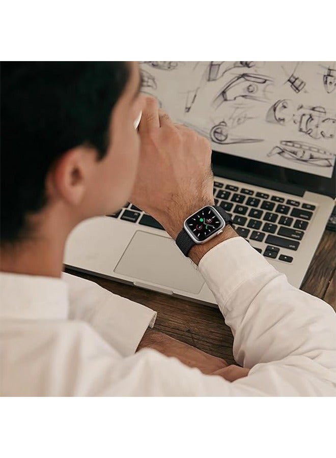 Sthxyfaith Solo Loop Nylon Band for Apple Watch, Soft Stretchable Replacement Wristband, Woven Elastic Strap Wristbands for IWatch Series 8/7/6/SE/5/4, 42MM/44MM/45MM/49MM L(Black) - Image 3