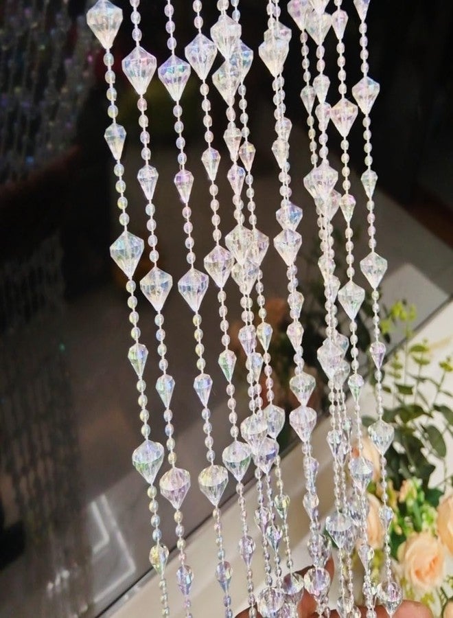 ave split Beaded Curtain Doorways Acrylic Hanging Door Beads String Curtains Tassel Room Divider Screen Decor for Doorway Window Living Room Wedding 053dzs (Shiny Transparent) - Image 3