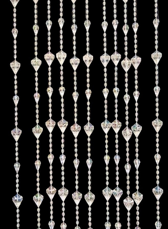 ave split Beaded Curtain Doorways Acrylic Hanging Door Beads String Curtains Tassel Room Divider Screen Decor for Doorway Window Living Room Wedding 053dzs (Shiny Transparent) - Image 2