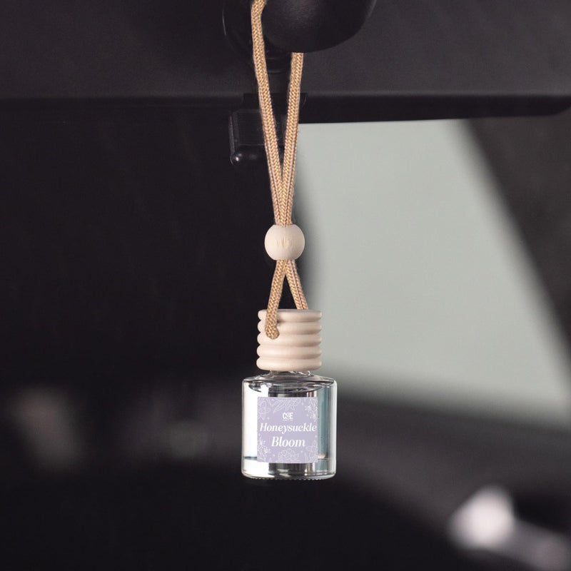 CE CRAFT C&E Craft Co Hanging Car Air Freshener Diffuser 2 Pack, Long Lasting Fragrance Oil Car Freshener, Glass Bottle Auto Air Freshener, Made in USA (Honeysuckle Bloom) - Image 3