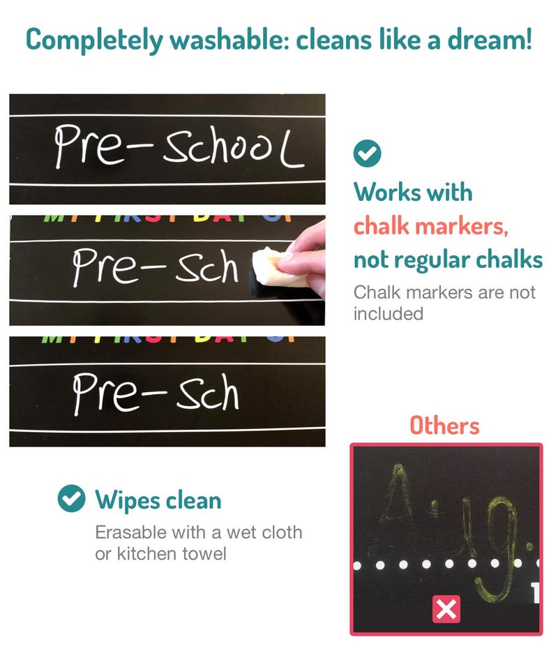 Fun-Plus First and Last Day of School Sign Board, 12″x8.5″ Photo Prop Board (Double Sided), Wet Erase, 1st Day Back to School - Image 5