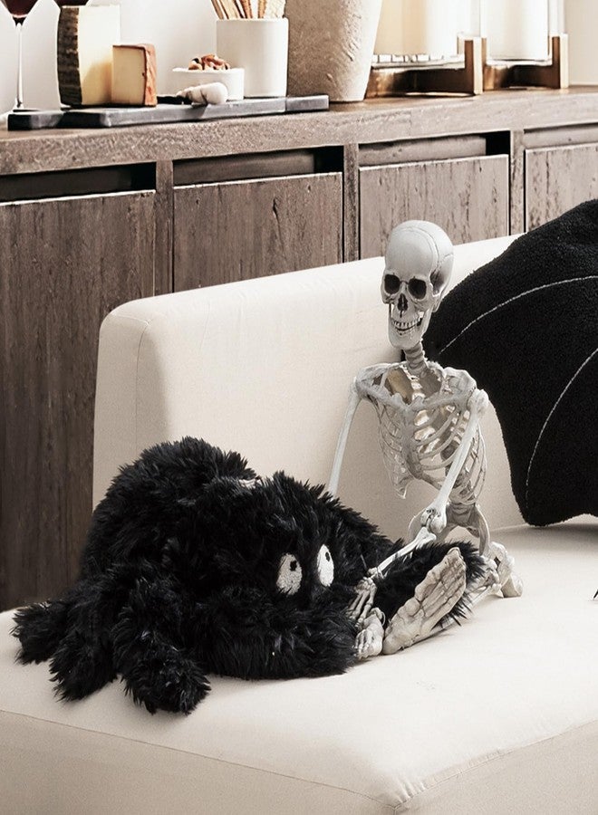 Phantoscope Happy Halloween Spider Shaped Throw Pillow, Faux Fur Fluffy Tarantula Shaped Halloween Cushion Pillow, Black, 9 x 16 inch - Image 5
