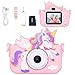 Envyvip Unicorn Toys Camera for Kids Girls Age 38 Toddler Kids Digital Camera Christmas Birthday Gifts for 3 4 5 6 7 8 Years Old Girl Cute Selfie Video Camera HD 1080P 32GB SD Card Included Pink - Image 3