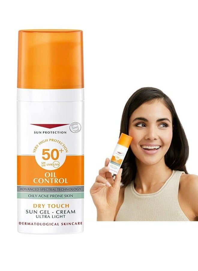 JS Sun Gel Cream Oil Control SPF50+ 50ml, Oily Acne Prone Skin  - Image 1