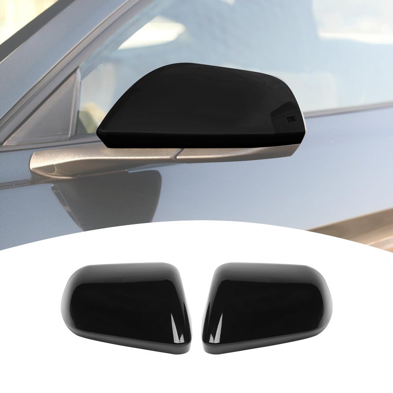 PDKLIN for Mustang Side Mirror Cover Trim Black for Ford Mustang 20152024 Black Exterior Accessories 2pcs Not for Mirror with Turn Light