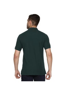 Van Heusen Van Heusen Men Athleisure Ultra Soft Polo Regular Fit T-Shirt-Short Sleeve, Textured_60033_Pine Green_L  - Image 3