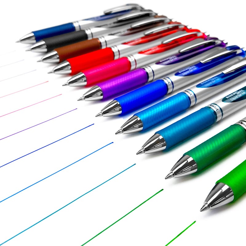 Pentel EnerGel XM BL77-S3 Retractable Liquid Gel Ink Pen - 0.7mm - Turquoise- Pack of 3 - Image 3