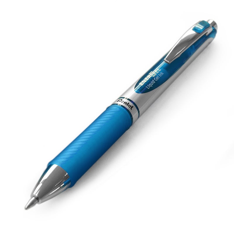 Pentel EnerGel XM BL77-S3 Retractable Liquid Gel Ink Pen - 0.7mm - Turquoise- Pack of 3 - Image 2