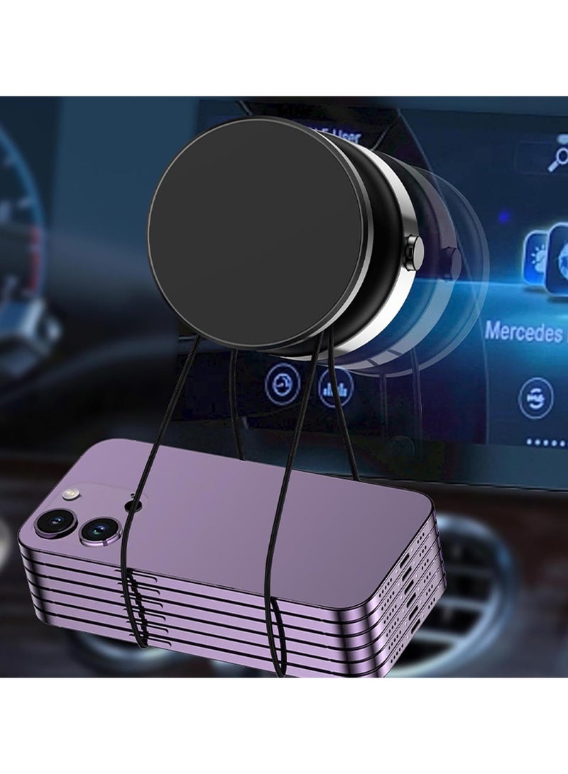 DUSALA Magnetic Car Phone Mount, Car Phone Holder Magnetic, 360 Degree Rotatable Aluminum Alloy Magnetic Phone Mount, Vacuum Suction Phone Stand Cradle, Multi-functional Car Mount for Dashboard - Image 4