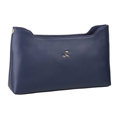 Mochi Blue Faux Leather Premium Zipper Casual Sling Bag For Women (66-7213) - Image 5
