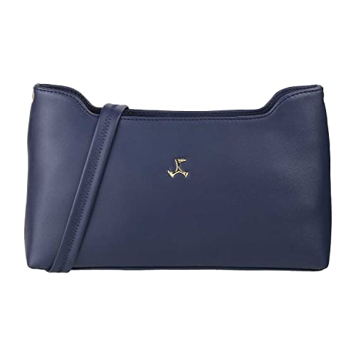 Mochi Blue Faux Leather Premium Zipper Casual Sling Bag For Women (66-7213) - Image 1