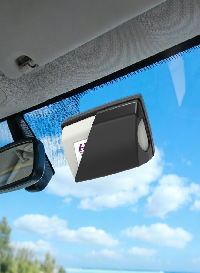 Zeyitian حامل بطاقة EZ Pass أسود من Zeyitian مزود بأكواب شفط فائقة القوة للزجاج الأمامي. حامل بطاقة EZ Pass، حامل جهاز إرسال واستقبال بطاقة iPass (أسود) - Image 3
