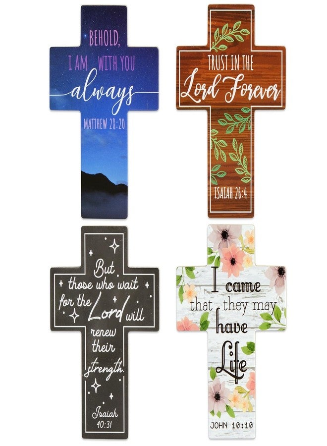 Juvale Refrigerator Magnets - Bible Verse Magnets - Versatile Christian Locker Accessories - MDF Magnetic Cross for Refrigerator - Pack of 12, Multi-Color, 3" Round/3"x 2" Rect/3"x 4" Cross - Image 5