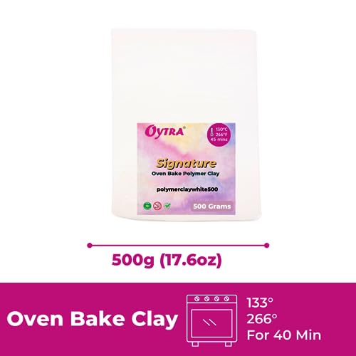 Oytra White Polymer Clay Signature Series Oven Bake for Jewelry Making Miniatures Art and Craft Projects for Professionals and Beginners (White, 500 Grams) - Image 2