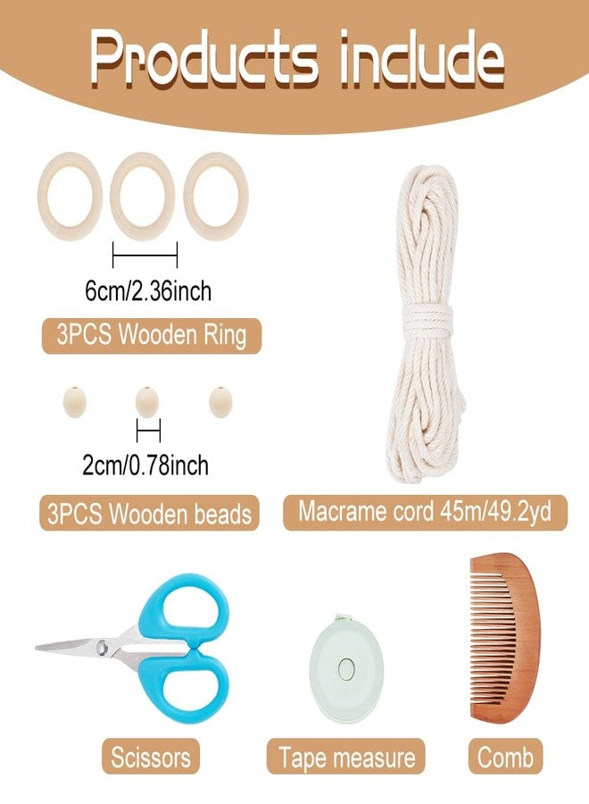ORIGACH 3 Set DIY Angel Macrame Kit, Boho Wall Hanging Ornament for Beginners, Angel Wings Kit with Instruction Tutorial for Adults - Image 2