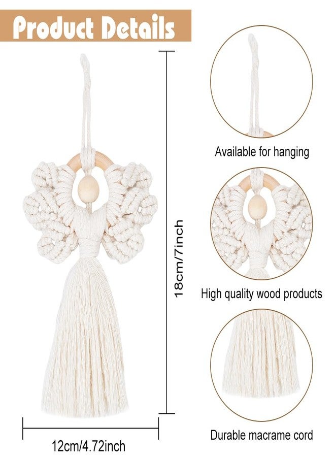 ORIGACH 3 Set DIY Angel Macrame Kit, Boho Wall Hanging Ornament for Beginners, Angel Wings Kit with Instruction Tutorial for Adults - Image 3
