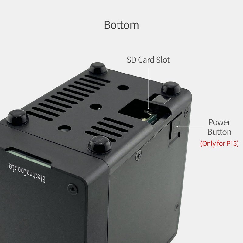 ElectroCookie Mini PC Case for Raspberry Pi 5 with Active RGB Lighting Cooler (Matte Black) - Image 5
