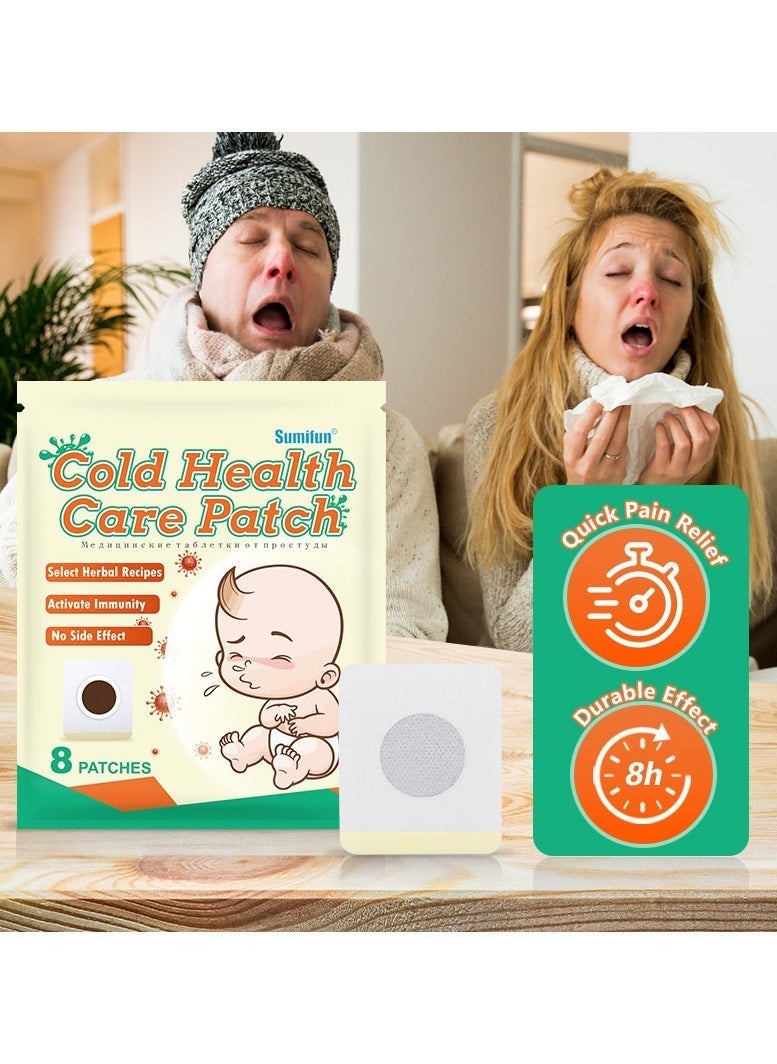 Sumifun 2-PACKS Acupuncture Care Patch, Relieves Nasal Congestion, Runny Nose, Sore Throat and Other Cold Symptoms, 8 Patches/Bag - Image 2