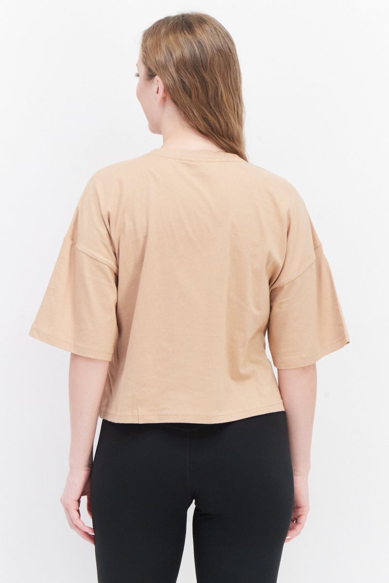 PUMA Women Oversized Fit Short Sleeve Brand Logo Training T-Shirt, Dusty Tan - Image 3