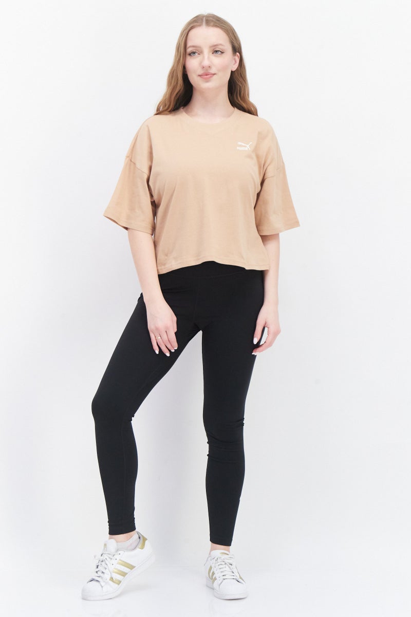 PUMA Women Oversized Fit Short Sleeve Brand Logo Training T-Shirt, Dusty Tan - Image 2