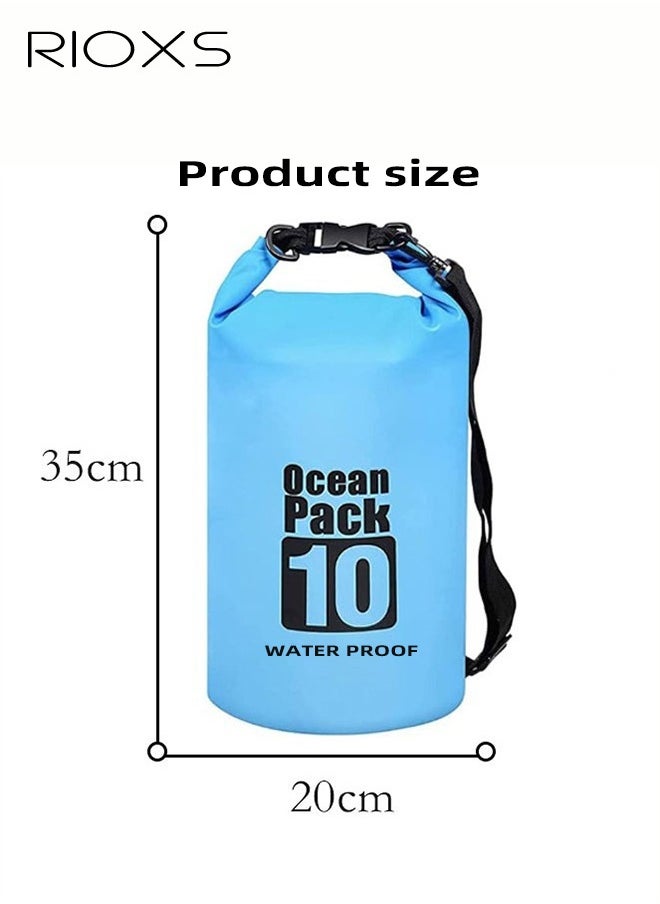 Foldable Storage Waterproof Dry Bag Beach Swimming Bag Fit for Kayaking Beach Rafting Boating Hiking Camping and Fishing with Universal Waterproof Phone Pouch Cellphone Dry Bag