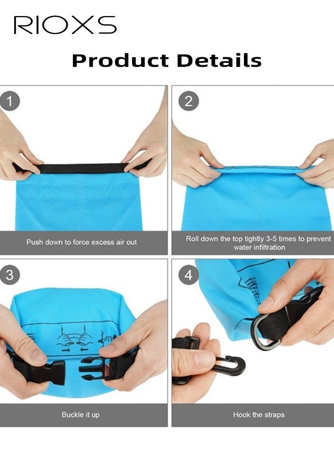 Foldable Storage Waterproof Dry Bag Beach Swimming Bag Fit for Kayaking Beach Rafting Boating Hiking Camping and Fishing with Universal Waterproof Phone Pouch Cellphone Dry Bag