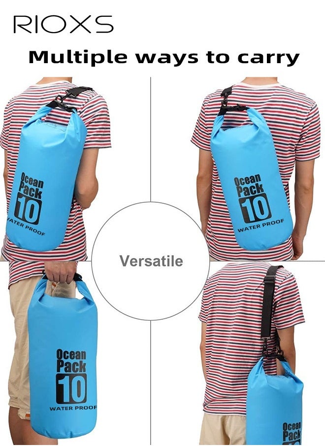 Foldable Storage Waterproof Dry Bag Beach Swimming Bag Fit for Kayaking Beach Rafting Boating Hiking Camping and Fishing with Universal Waterproof Phone Pouch Cellphone Dry Bag