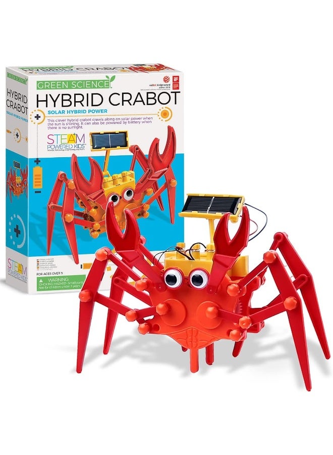 4M Green Science Hybrid Crabot – Build a Crawling Crab Robot Powered by Solar or Battery – DIY STEM Toy for Kids Ages 5+ – Educational Robotics Kit for Boys and Girls to Learn Green Energy | 00-03448 - Image 5