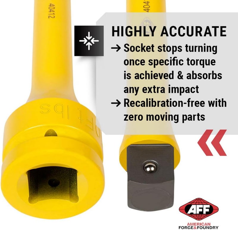 AFF Torque Limiting Extension 1" Drive 550 ft/lbs - Yellow - 40412 - Image 2