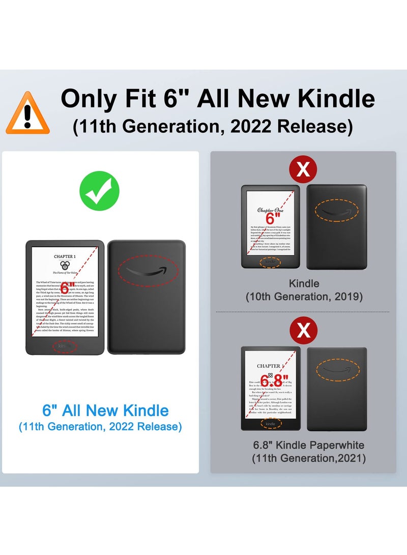 SYOSI Case for 6" Kindle (11th Generation, 2022 Release), Ultra Clear Soft Flexible Transparent TPU Back Shell with Auto Wake/Sleep, Light Cover for Kindle 11th Generation 2022, Black - Image 2