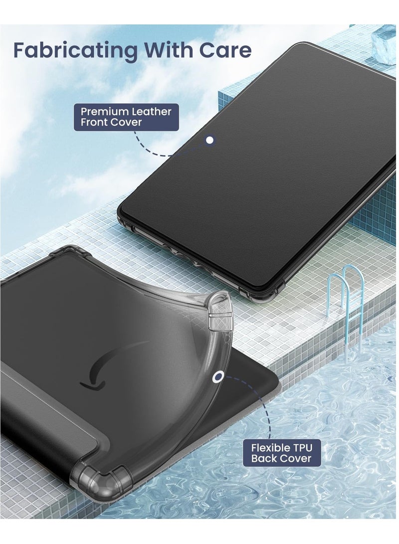 SYOSI Case for 6" Kindle (11th Generation, 2022 Release), Ultra Clear Soft Flexible Transparent TPU Back Shell with Auto Wake/Sleep, Light Cover for Kindle 11th Generation 2022, Black - Image 4