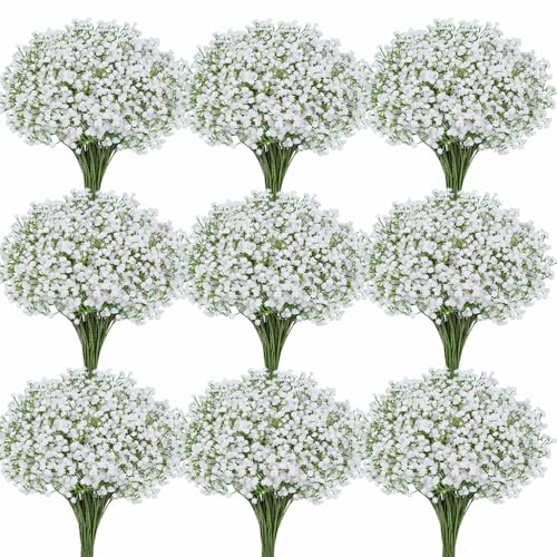 Cherica 50 Pcs Baby Breath Artificial Flowers Fake Babys Breath Gypsophila Flowers Bulk Realistic Artificial Flowers Bouquet Flores Artificiales para Decoracion for Wedding Party Home Decoration - Image 1