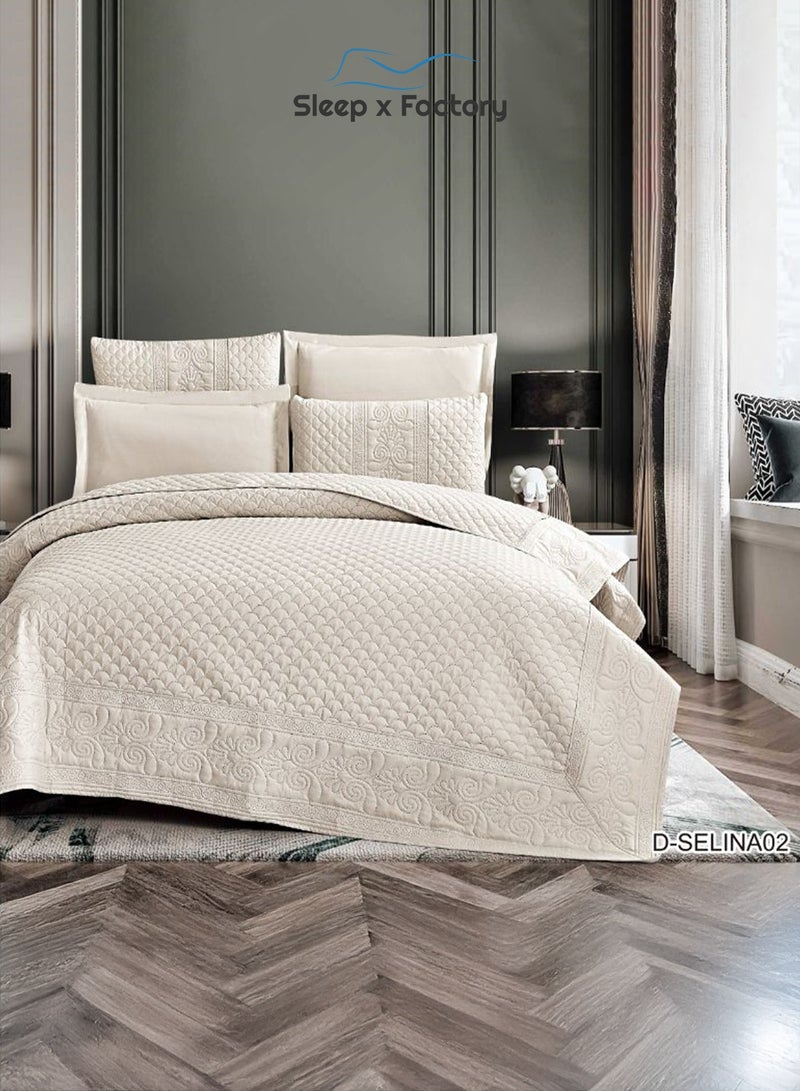 Sleep x Factory 4-Piece Compressed Comforter Set – Soft Microfiber Fabric – Elegant Design