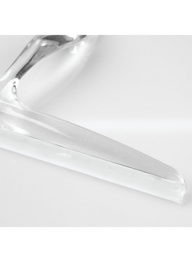 إنترديزاين ممسحة حمام بلاستيكية من آي ديزاين للزجاج مع حامل خطاف شفط - ١٢ بوصة، شفافة - Image 4