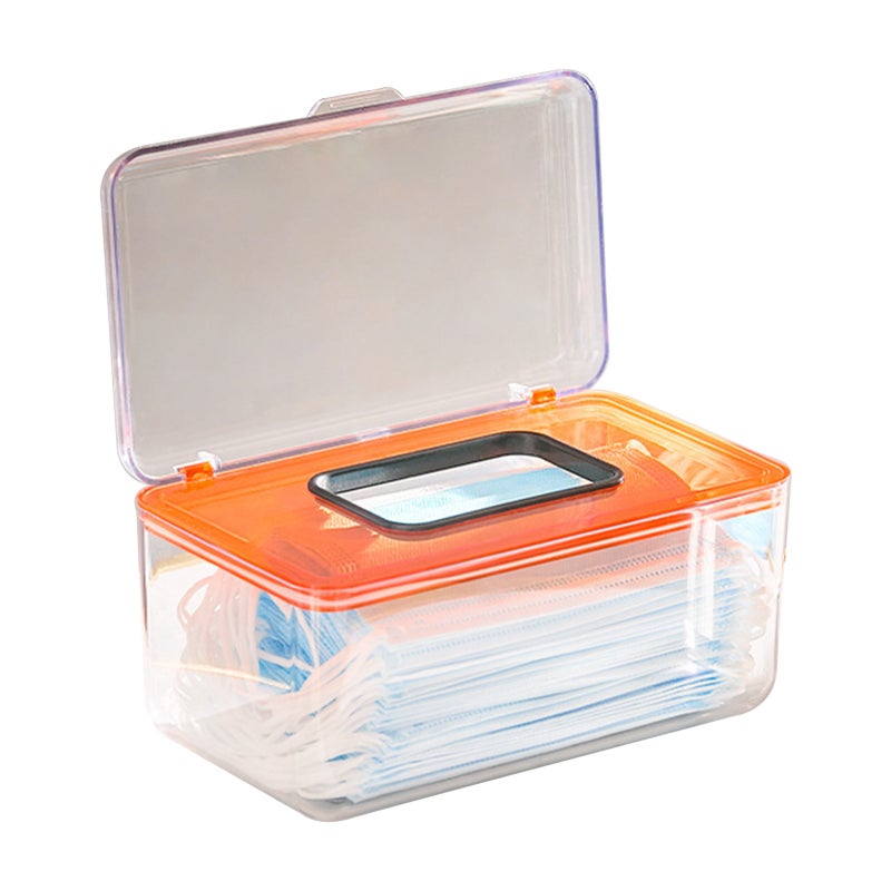 Masks Storage Box Dispenser Desk Tissue Box With Spring Pop-up Paper Towel Dispenser Tissue Holder Bathroom Toilet Tissue Box Napkin Storage Box for Bedroom Car Office - Image 1